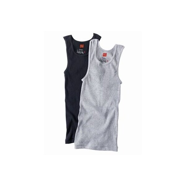 Hanesbrands 2PK MED BLKGRY TankTee 392DP2-M - main